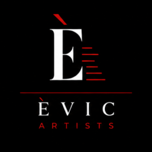 LOGO QUADRAT ÈVIC ARTISTS 2 ACCENTS VERMELLS ChatGPT Image 8 de juny del 2026, 17_44_12